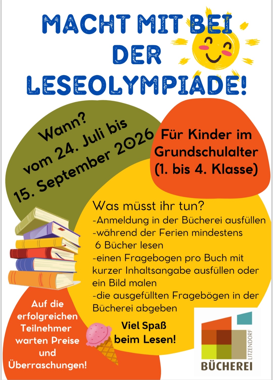 Einladung zur Leseolympiade 2026 vom 24.07. bis 15.09.2026